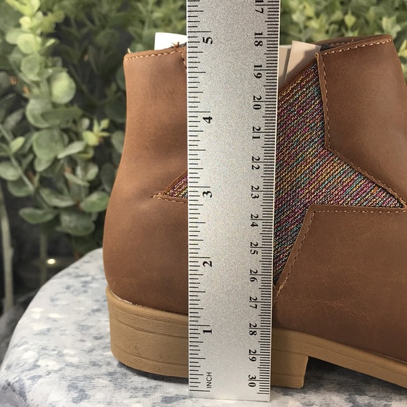 American Eagle by Payless Zuri Star Cognac Zip Booties Girls 5M🌟NWT&NIB🌟 - Picture 8 of 11